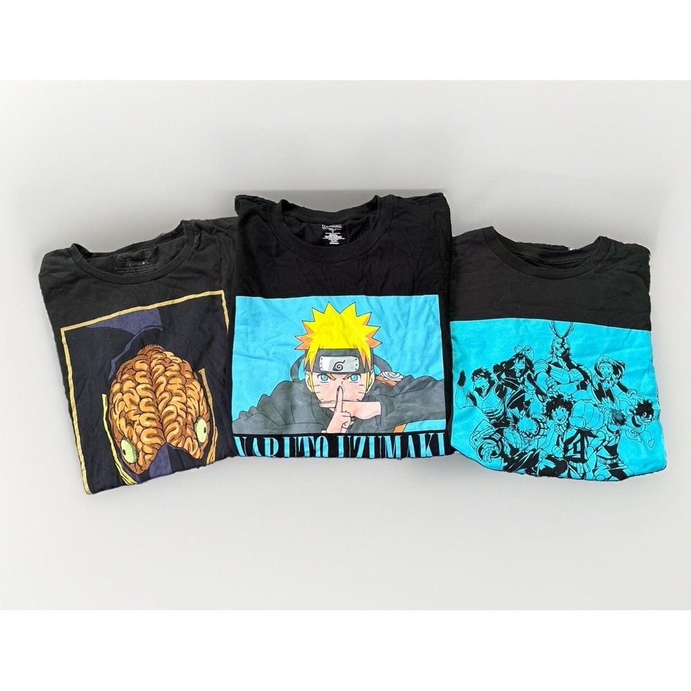 My Hero Academia Naruto Anime T-Shirts Lot 3 Size M Unisex Shippuden Funimation